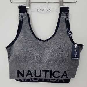 Nautica Women's Heather Gray Sports Bra